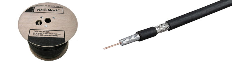 TV кабель 75 0м "FinMark" 660 black (305 м)